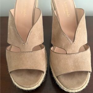 Kate Spade Tan Espadrille Wedge Sandals